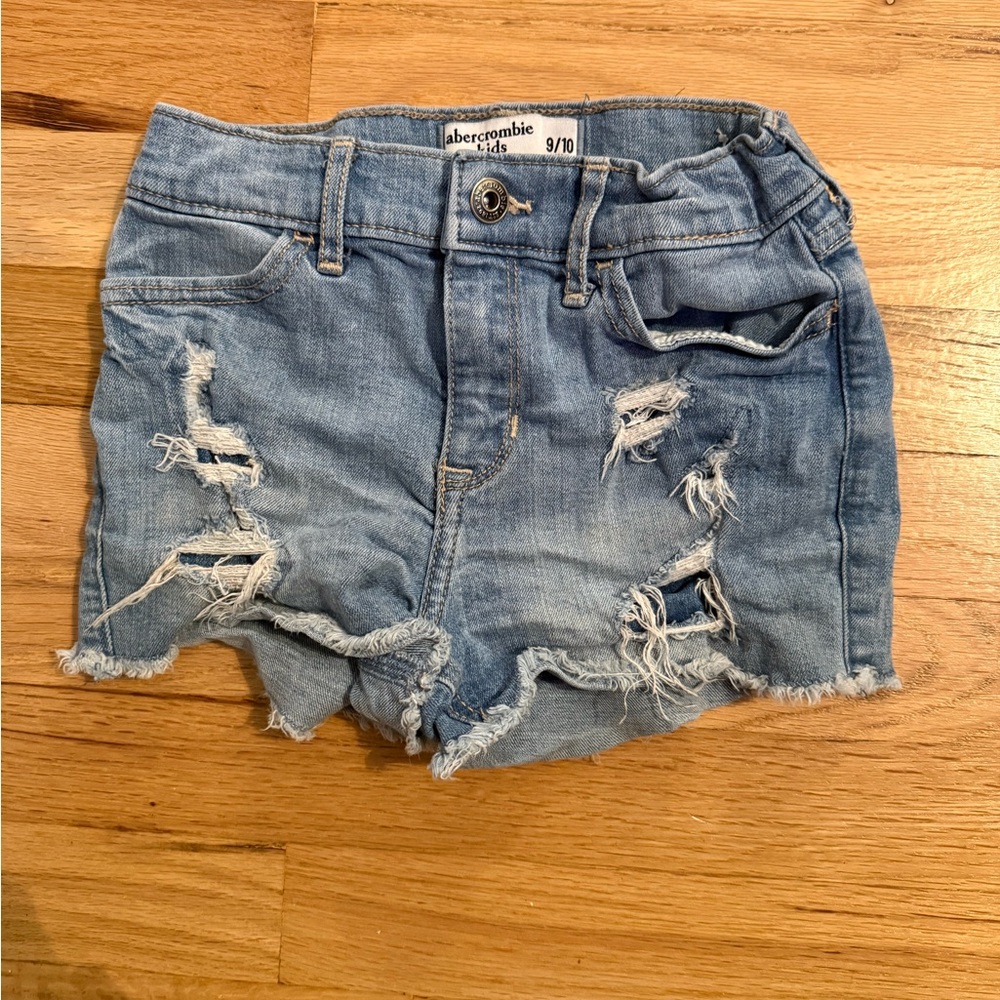 Abercrombie & Fitch Light Blue Ripped Jean Shorts
